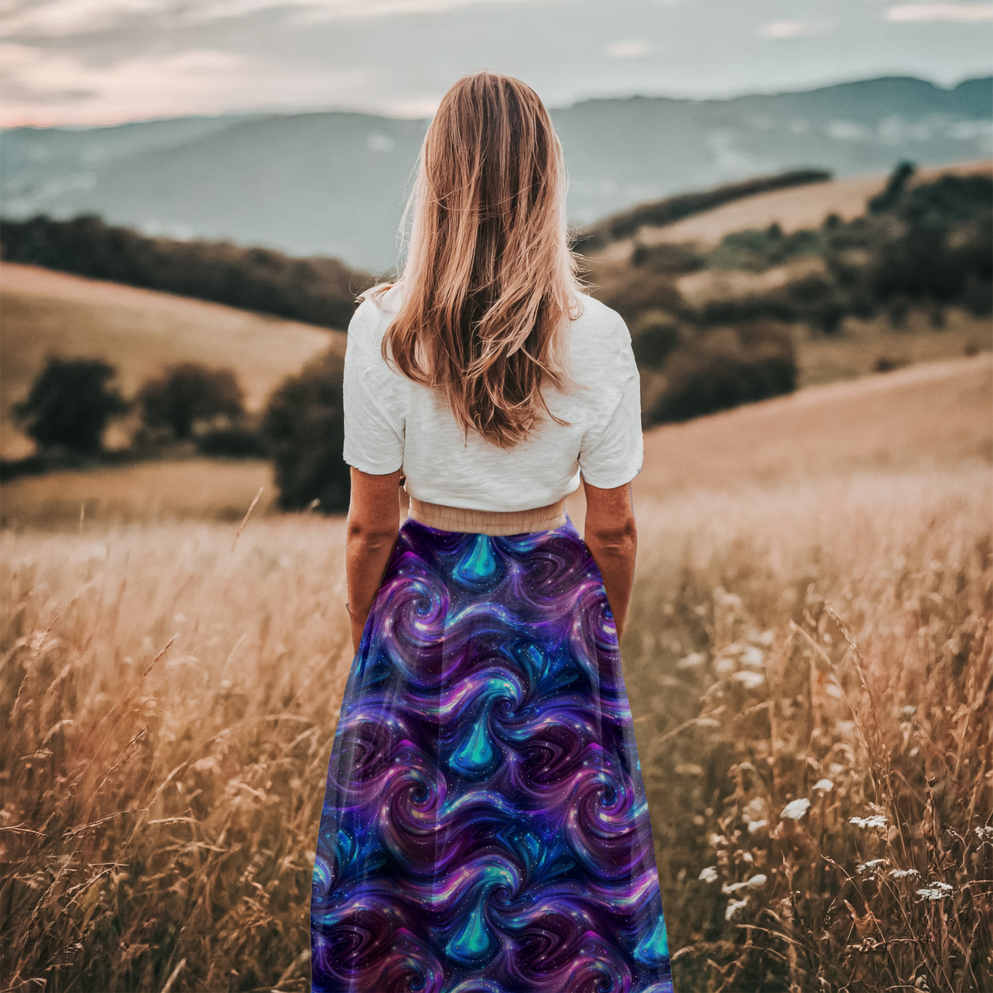 Bio Viskosejersey mit Überbreite (Stoffbreite ca. 170 cm): Eigenproduktion Galaxy Waves von Graustufen-Stoffe